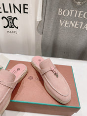 LP CHARMS WALK BABOUCHE LOAFERS PASTEL PINK SUEDE