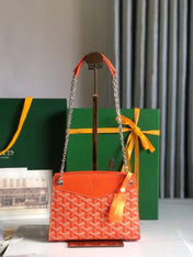 ROUETTE STRUCTURÉ MINI BAG 21 IN ORANGE GOYARDINE CANVAS AND CALFSKIN