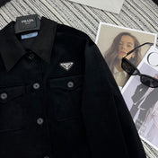 PRADA 25S VELVET-COLLAR SHIRT JACKET 337