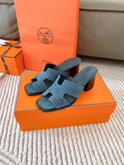 HELIA 60 SANDAL IN STONE BLUE SUEDE