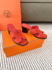 HELIA 60 SANDAL IN CHERRY RED SUEDE