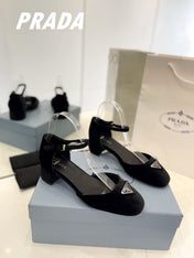 PRA MARY JANE PUMPS BLACK SATIN