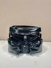 CROSSBODY BAG 29 IN BLACK OIL WAX LAMBSKIN