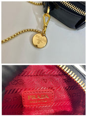 MINI HAND BAG 11 WITH GOLD STRAP IN BLACK PATENT CALFSKIN