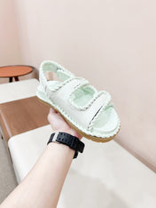 REFINED DAD SANDAL IN WHITE LAMBSKIN