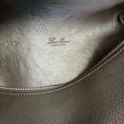 EXTRA POCKET BACKPACK L23.5 IN GRAY CALFSKIN WITH SILVER HARDWARE