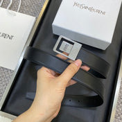 YSL 25S BELT 30 MM IN BLACK CALFSKIN 548092
