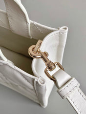 MINI BOOK TOTE 21 WHITE MACCROCANNAGE CALFSKIN
