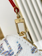 WALLET ON CHAIN IVY 23 IN WHITE MONOGRAM JACQUARD FABRIC GOLD HARDWARE