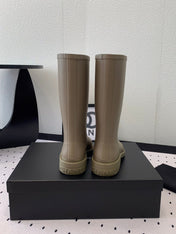 CC RAINBOOT CHANEL DARK BEIGE