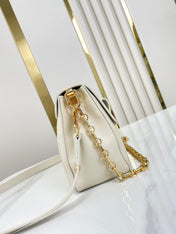 DAUPHINE SOFT MM 24 IN WHITE SMOOTH LAMBSKIN GOLD HARDWARE