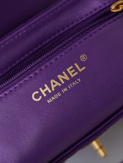 CC KELLY MINI 19 SHOPPING BAG IN INDIGO PURPLE CALFSKIN