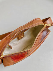 HOBO 24 BAG IN COGNAC LEATHER PATCHWORK