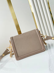 DAUPHINE MINI 20 IN MEDIUM BROWN EPI GRAINED CALFSKIN GOLD HARDWARE