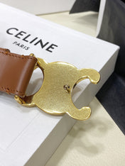 CL LARGE 30 MM TRIOMPHE BELT IN BRONZE BROWN GOLD HARDWARE