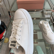 Mule Shoes White Canvas