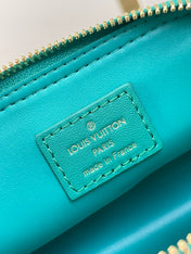 NANO ALMA 18 IN TURQUOISE QUILTED LAMBSKIN GOLD HARDWARE