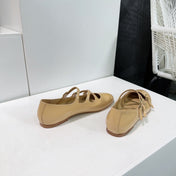 FLAT MARY JANE IN SEPIA TAN CALFSKIN