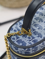 CARO MINI 16 VANITY CASE IN CERULEAN BLUE MONOGRAM DENIM