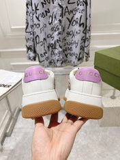 GG SCREENER 50 SNEAKER WHITE AND PURPLE CALFSKIN