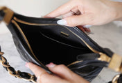 CHANEL 25S HOBO BAG 22 CM IN BLACK LAMBSKIN WITH GOLD HARDWARE