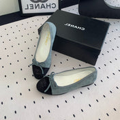 BALLET FLAT ICEBERG BLUE MIX BLACK VELVET