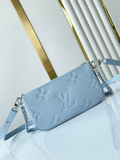 MULTI POCHETTE ACCESSOIRES 24 IN BEAU BLUE MONOGRAM EMPREINTE LEATHER