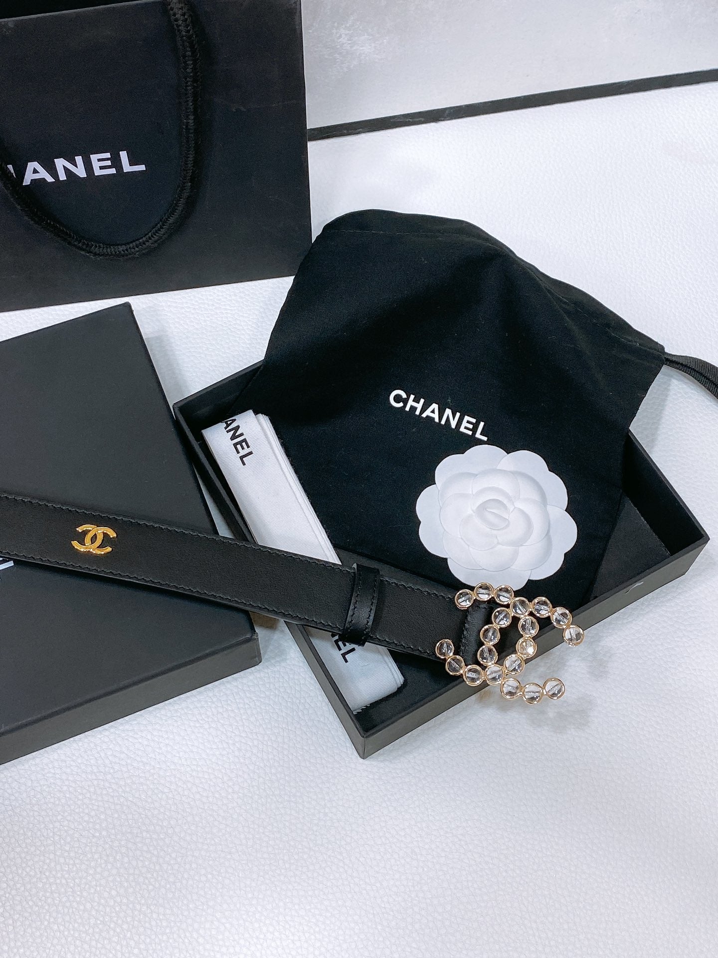 CHANEL 26S BELT 30 MM IN BLACK CALFSKIN 670900