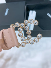 CHANEL 26S BELT 30 MM IN BEIGE CALFSKIN 670905