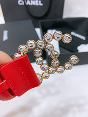 CHANEL 26S BELT 30 MM IN RED CALFSKIN 670906