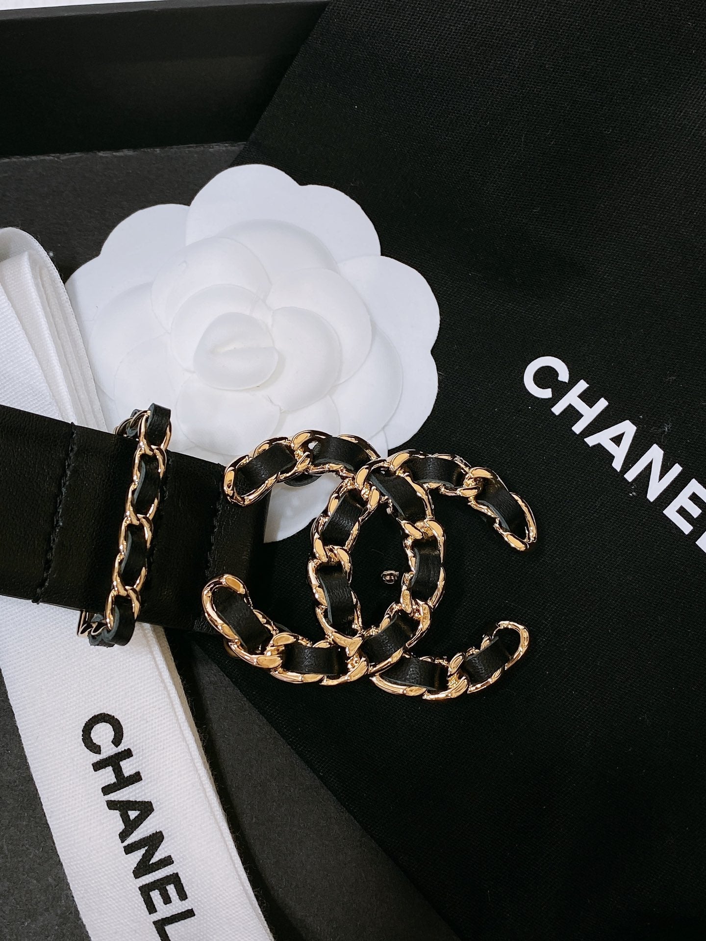 CHANEL 26S BELT 30 MM IN BLACK CALFSKIN 670909