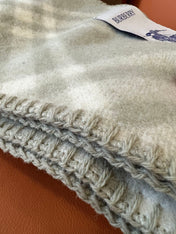 CHECK WOOL 182 CM SCARF PASTEL GRAY 405047