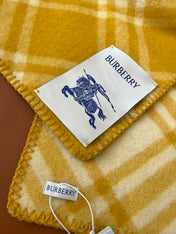 CHECK WOOL 182 CM SCARF AMBER YELLOW 405053
