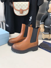 ANKLE BOOTS IN CINNAMON BROWN CALFSKIN