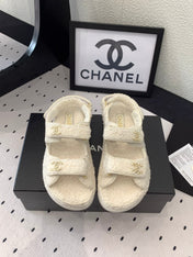 CC DAD SANDAL WHITE LAMB FUR