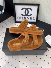 CC DAD SANDAL MULE IN BRONZE BROWN LAMB FUR