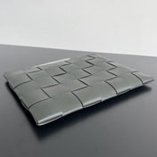 LARGE CASSETTE POUCH 35 IN CORDUROY GRAY CALFSKIN