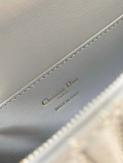 MEDIUM FLAP BAG 22 IN BABY BLUE QUILTED ALLOVER CALFSKIN