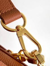 DAUPHINE SOFT MM 24 IN COGNAC CALFSKIN GOLD HARDWARE