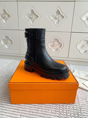 JAIME ANKLE BOOT IN BLACK CALFSKIN