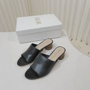 DIOR 26S WIDE-STRAP MULES 40 MM IN BLACK SMOOTH CALFSKIN