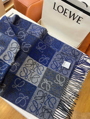 SCARF 180 CM IN BLUE WOOL AND CASHMERE 410102