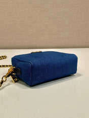 MINI BAG 14 IN AZURE BLUE DENIM GOLD HARDWARE