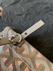 ANJOU MINI BAG 20 IN GREY MIX PINK GOYARDINE CANVAS AND CALFSKIN