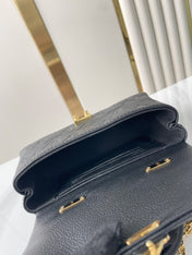 NANO MADELEINE 21 IN BLACK EMBOSSED CALFSKIN GOLD HARDWARE