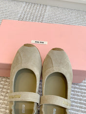 MARY JANE FLATS IN TROUT SUEDE