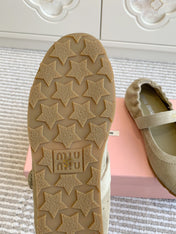 MARY JANE FLATS IN TROUT SUEDE