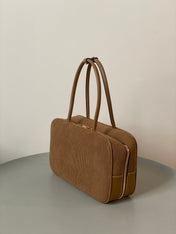 BEAU TOP HANDLE BAG 34 IN MEDIUM BROWN CORDUROY