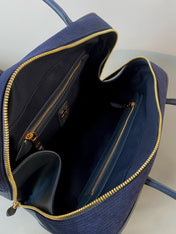 BEAU TOP HANDLE BAG 34 IN NAVY BLUE CORDUROY