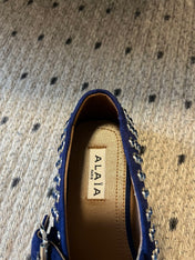 STRASS BALLET FLATS IN COBALT BLUE LAMBSKIN